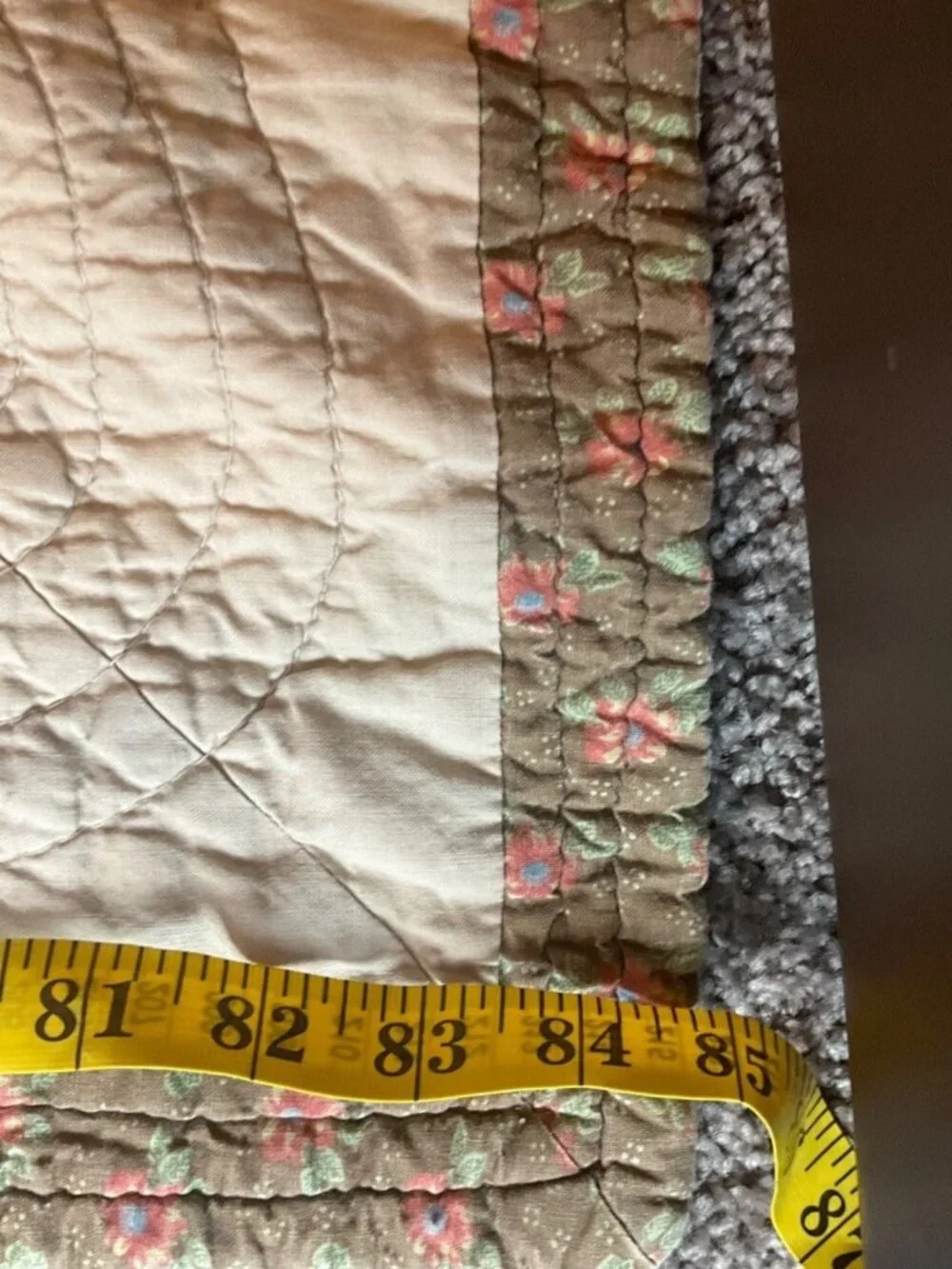 Home Classics Queen/Full Floral Embroidered Reversible Quilt Shams Set Cotton*